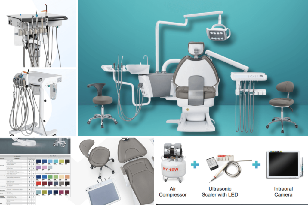 Accessoires en option pour la fauteuil dentaire M100 Luxury